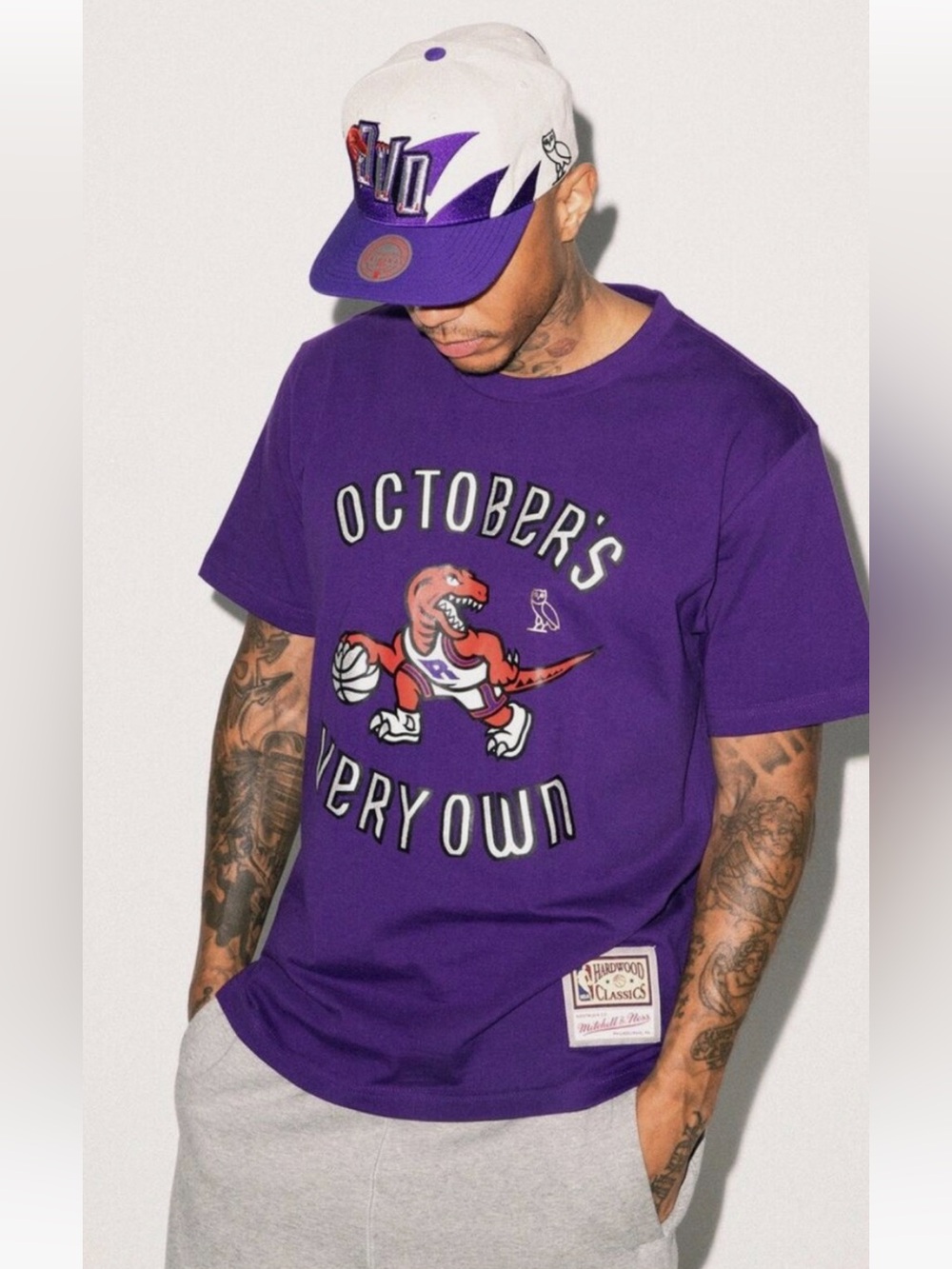 Drake OVO x Mitchell & Ness Purple Raptors Basketball Tee - Limited Edition!